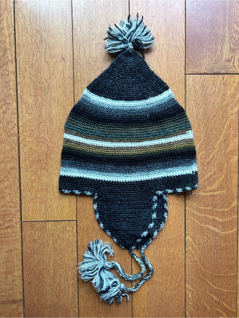 Peruvian Earflap Striped Knit Hat